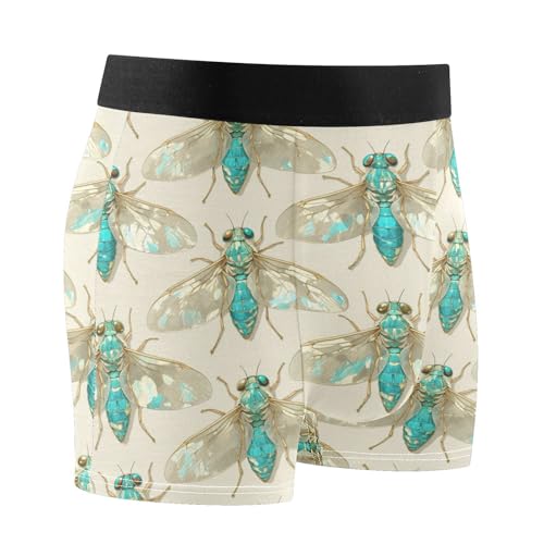 FRODOTGV Blue Cicada Men's Boxer Briefs Shorts Workout Underwear for Men Cooling Boxer Para Hombre