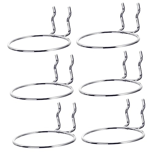 CIYODO 6 Pcs Supermarket Rack Hooks Round Cup Design Easy Install Steel Pegboard Hooks