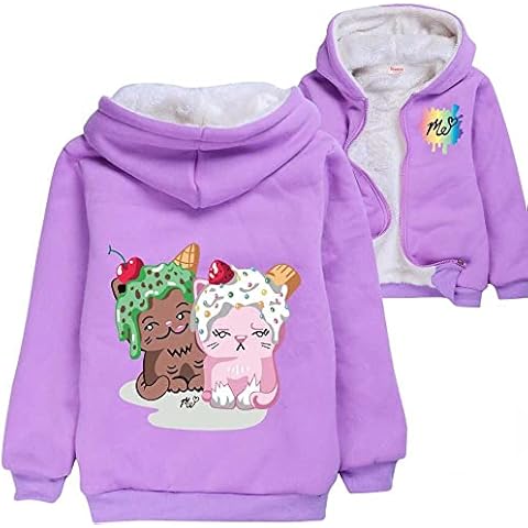 Boys Girls Moriah Elizabeth Merch Plush Coat Kids Youtube Merch Tracksuit (Purple,150cm,9 Years,10 Years) Cover