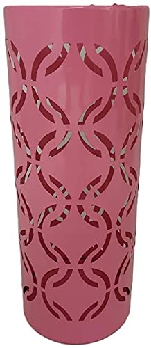 Seau à parapluies en métal rose pour entrée de maison et bureau