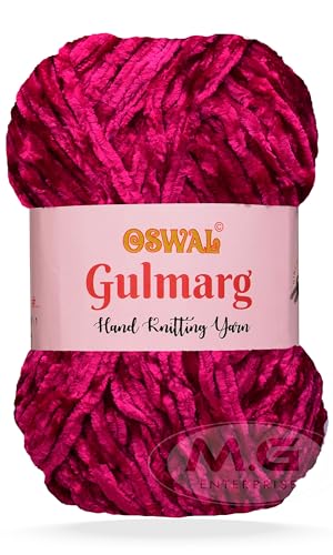 Image of M.G Chunky Velvet Yarn, Gulmarg ON-to 300 GMS - Best Used with Knitting Needles, Crochet Needles - Wool Yarn for Knitting - Art-BACJ