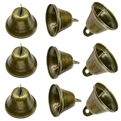 Healifty 10Pcs Bronze jingle bells for dog potty training housebreaking making wind chimes christmas bell