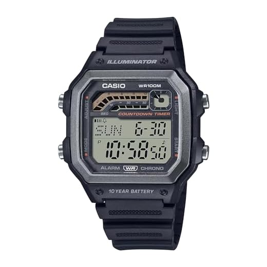 Casio Reloj Análogico-Digital para Hombres de Cuarzo con Correa en Plástico WS-1600H-1AVEF