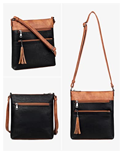 Masintor Crossbody Purses For Women, Multi Pocket Casual Crossbody Bag, Adjustable Strap Shoulder Bag With Tassel #TOP4