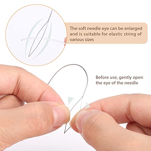 Pp Opount 4 Pieces Large Eye Curved Beading Needles With Handle, 5.3 Inch Stainless Bead Needle For Bead Spinner Loader, Bead Spinner Needles For String Seed Beads Jewelry Making (Patent Protection) #TOP2