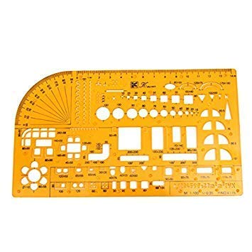 GlobalNiche Ruler Universal Furniture Construction Architect Template Scale 1:100