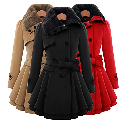 Casaco de inverno maiduoduo01 feminino trench coat com tira transpassada para outono e inverno estil