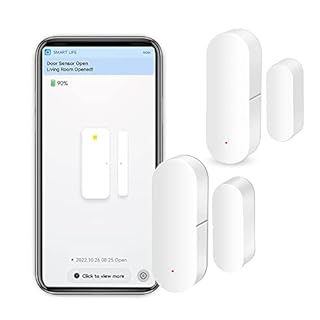 WiFi Door Window Sensor: Smart Contact Sensor with App Alerts, Door Open Detector Compatible with Alexa Google Assistant, Entry Detector Sensor for Home Security and Home Automation (2-Pack)