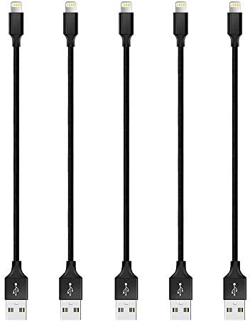Pantom 6-Inch Short Cable Cord Charger Sync/Charge Compatible with iPhone 13/13 Pro/13 Mini/12/12 Pro/12 Mini/SE/11/11 Pro/Xs/Xs Max/Xr/X/8/7/6/5/iPad Pro/iPad mini/iPod Touch [5-Packs]