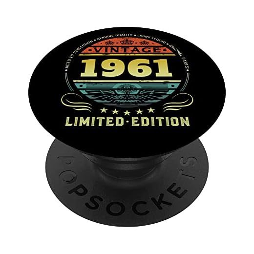 Vintage 1961 Edición limitada 1961 Pop Socket 1961 Cumpleaños PopSockets PopGrip Intercambiable