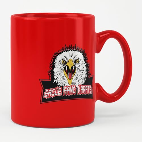 Cobra Kai Licenciado oficialmente Eagle Fang Karate Taza cerámica de café (Rojo)