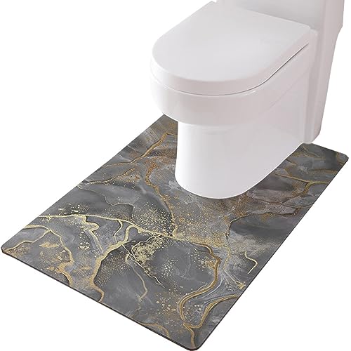 ZESLIV Toilet Mat U-Shaped Non-Slip 55x60cm Large Toilet Pedestal Mats Bathroom Mat Bath Rug for Floor Tub Shower Bedroom, Machine Washable