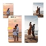 Sunrive Personalisierte hülle kompatibel mit Huawei P9 Plus Handyhülle Benutzerdefiniert,Schutzhülle Lederhülle handykette universal Etui mit Eigenem Foto Bild Text Persönliche