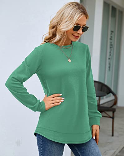 Image of MOLERANI Sweatshirts for Women Casual Long Sleeve Crewneck Shirt Tunic Tops | Pullovers, Soft Lightweight Warm Fabric, Loose Fit, Fall Winter Trendy Clothes, Daily Wear, Workout, Outdoor Outfits