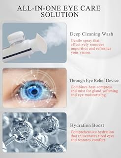 Heated USB Nano Eye Moisturizer & Soother - Portable Electric Eye Mist Sprayer with Warm Compress for Dry Eyes & Stye Relief, Rechargeable Eye Drops Steamer for Home, Office & Travel, Off White