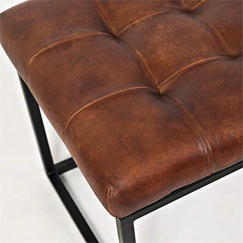 Jofran Global Archive 55''Lx17.5''Wx17.5''H Leather Bench, Saddle #TOP3