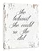 She Believed She Could So She Did - Framed - Quote Motivational Wall Art Canvas Print Home Decor, Gallery Wrap Inner Frame, White, 7x9