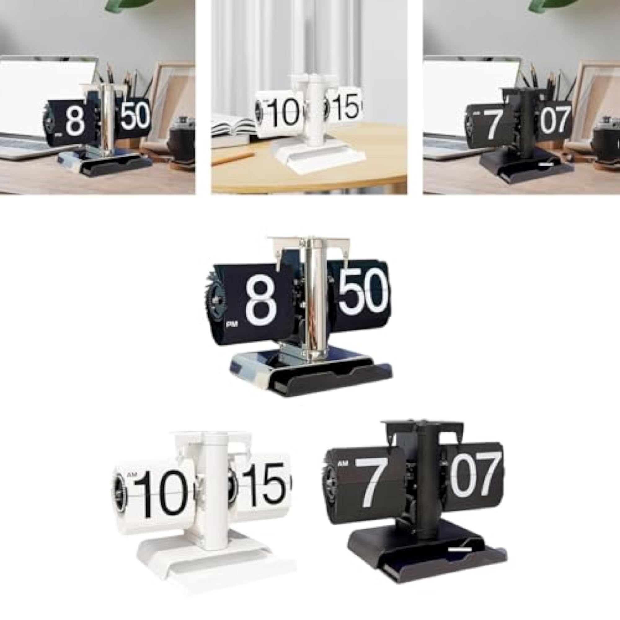 Flip Desk Clock Home Decor Mechanical Table Clock