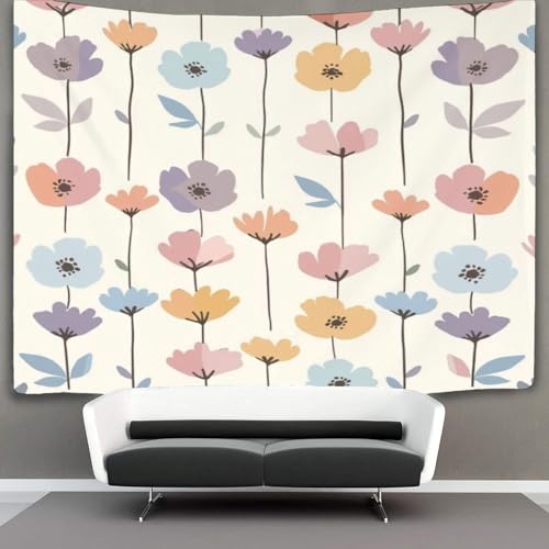 Décorations de plage imprimées fleurs 3D drap mural en polyester doux - 3