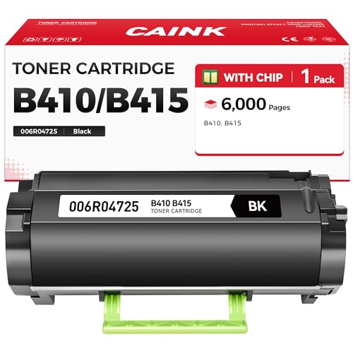 Image of B410 B415 Black Toner Cartridge Replacement for Xerox 006R04725 006R04726 | Compatible with Xerox B410 VersaLink B415 B415DN Multfunction Printer Toner Ink | 1-Pack High Capacity with Chip