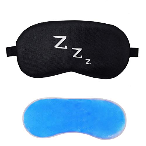 Image of Jenna Polyester Cute Sleeping Eye Shade Mask Cover For Insomnia, Meditation, Puffy Eyes And Dark Circles Black With Gel