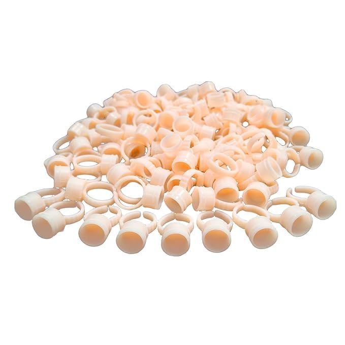 Image of Professional Silicone Ink Cups for Tattoo Artists - Finger Ring Cups for Microblading & Nail Art (100pcs)