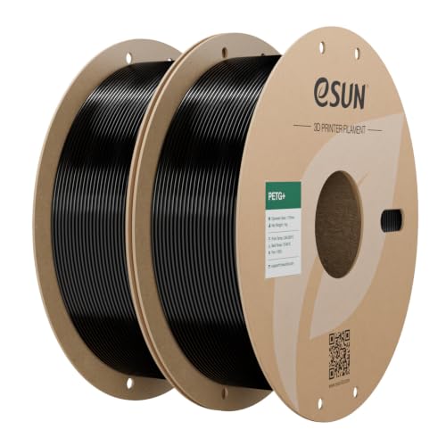 eSUN PETG+ Filament 2KG, High Toughness and Heat Resistance, Black