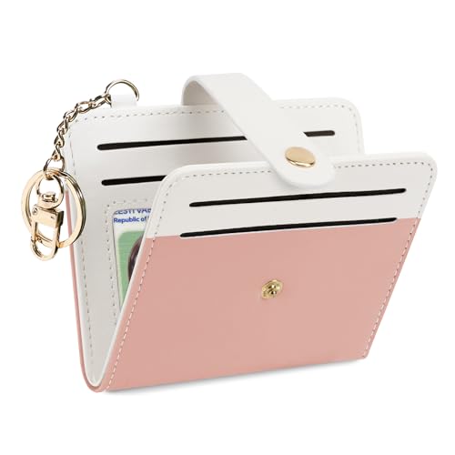 Image of Airkit Small Wallet Women RFID, PU Leather Card Holder with Keychain | Slim Compact Zipper Coin Purse for Ladies, Travel Holiday Gifts for Mom, Cute Mini Bifold Wallets