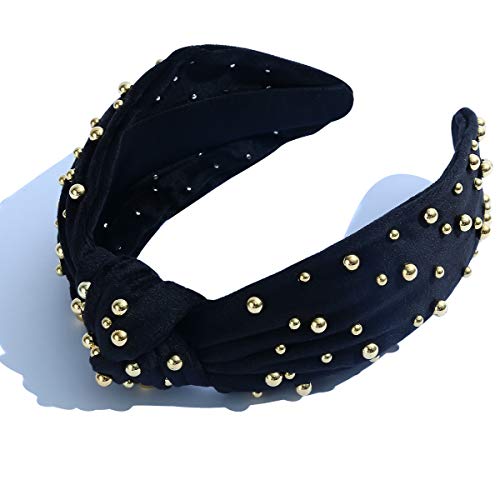 Pearly Crystal Knotted Women Headband Luxury Pink Jeweled Embellished Top Hairband Fashion Elegant Ladies Hair Band