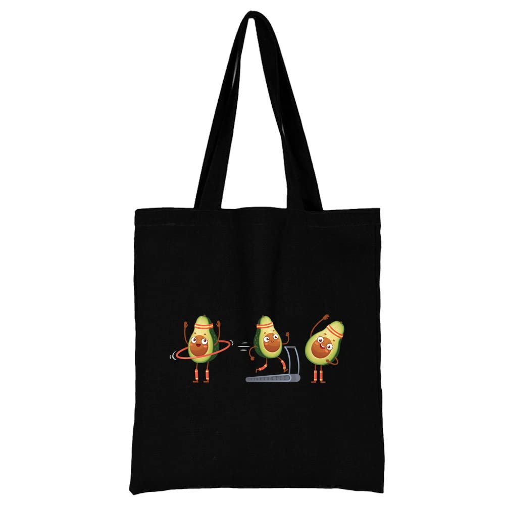 Avocado Printed Canvas reusable grocery bags, Foldable Casual Travel HandBag, Shoulder Beach Tote Bags, Shopper bag eco friendly super strong washable Storage bags Shopping bag Canvas bag for Women