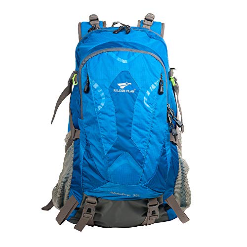 Distrade 35L Outer Frame Hiking Backpack With Rain Cover,Outdoor Sport Travel Daypack For Climbing Camping Touring，High-Performance Blue #TOP2