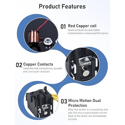 DIHOOL DC Circuit Breaker shunt Release, 24VDC Remote Control to Disconnect Circuit, Used for 100-320 Amp DHM3Z Breaker
