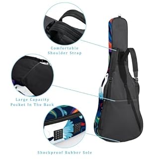 JRHEJTFZ Housse pour guitare acoustique de 1,9 cm d’épaisseur – Imperméable – Durable et élégant – Imprimé colombes de la paix – Blanc, Multicolore., 42.9×16.9×4.7 in, Motif imprimé tendance - Les Beatles, Paul McCartney, John Lennon, RIngo Starr, George Harrison JRHEJTFZ Housse pour guitare acoustique de 1,9 cm d'épaisseur - Imperméable - Durable et élégant - Imprimé colombes de la paix - Blanc, Multicolore., 42.9x16.9x4.7 in, Motif imprimé tendance – Image 3