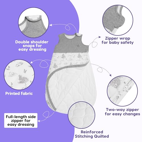 Image of PuppyNap Sleep Sack 6-12 Months, 1.5 Tog Wearable Blanket Baby fits Newborns and Infants, Toddler Sleep Sack with 2-Way Zipper