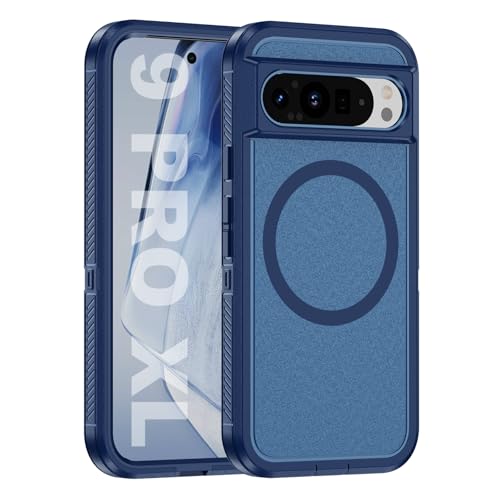 Tuvror Magnetic for Google Pixel 9 Pro XL Case 6.8 inch, Compatible with MagSafe, Shockproof Dustproof Drop Proof, Military-Grade Protection, Magnetic Case for Google Pixel 9 Pro XL, Blue