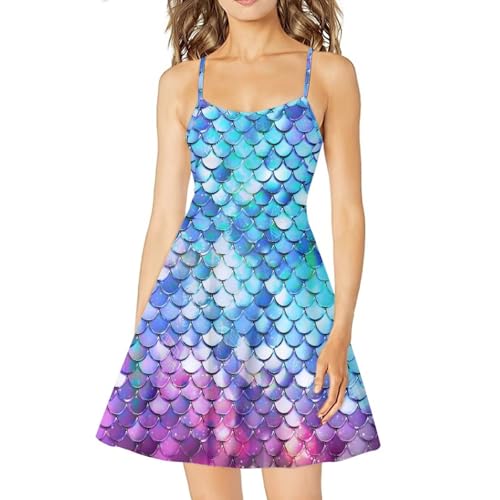 Image of Biyejit Women Casual Loose Dress Strap Long Summer Beach Swing Dress