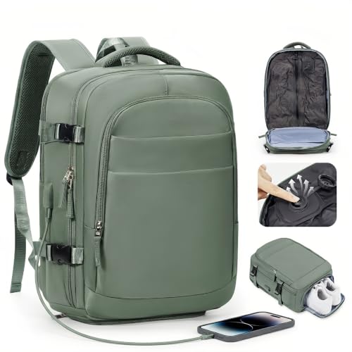 kibachev Groß Reiserucksack Vakuum Rucksack Handgepäck Flugzeug 40x30x20 Ryanair Rucksack 40x20x25 Herren Damen Mit Laptopfach/Schuhfach Travel Backpack Carry Ons Luggage Mit Vakuumsystem
