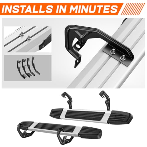 Estribos laterales aluminio 6 pulg Silver para Silverado miniatura 7