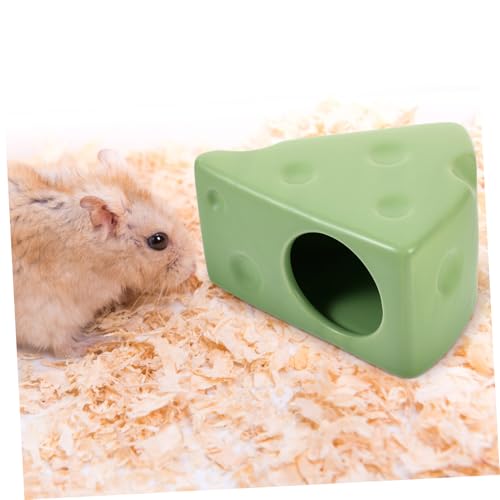 PLAFOPE チーズ型セラミックハムスター隠れ家 夏の冷却ハウス ペット寝床 小動物用巣箱 安定耐久 清掃簡単 チンチラ対応 ラ ランダムカラー