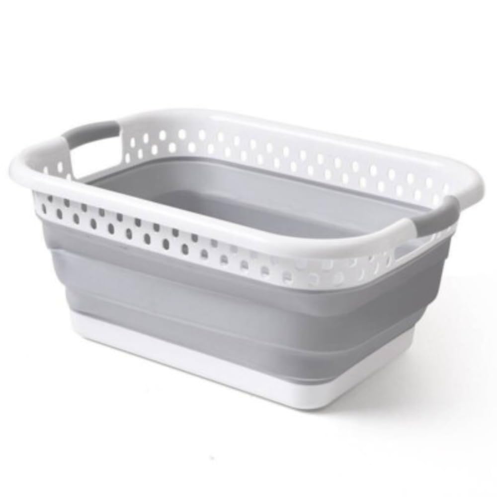 LARGE COLLAPSIBLE LAUNDRY BASKET WASHING CLOTHES BIN FOLDABLE SPACE SAVING