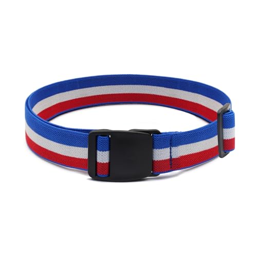 Elastic Stretch Plastic Paist Belt For Men & Women (Blue,White And Red)