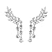 Ear Climber Earrings Leaves Crawler Chandelier Ear Cuff Vine Wrap Pin Crystal Pierced Stud Tassel Jewelry Silver Plated