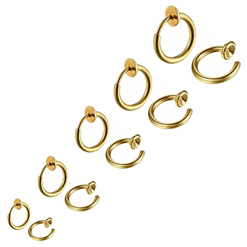 Bo Win 5 Paires Acier Inoxydable Boucles d'oreilles Clips Femme Homme Fille Boucles d'oreilles Non Piercing Fausse Boucles d oreilles Aimant Magnétique...