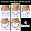 Stainless Steel Mens Cuban Link Chain, Miami Cuban Chain Necklace for Men, 5mm Wide Hip Hop Mens Jewelry, 28" #4
