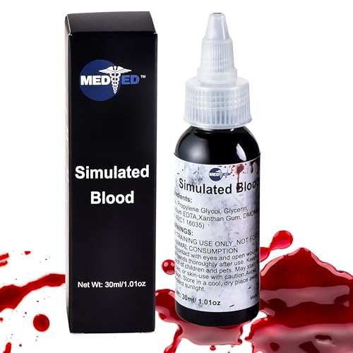 MEDED Simulated Blood 30 ml (1.01 oz) – Washable Fake Blood for Medical Training, Suture Practice, Trauma Simulation & Education