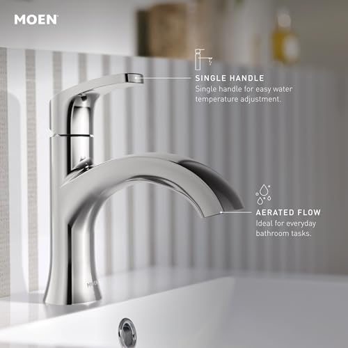 Moen Karis Spot Resist Brushed Nickel One-Handle Single Hole Bathroom Sink Faucet with Optional Deck Plate, 84346SRN by Moen - Image 2