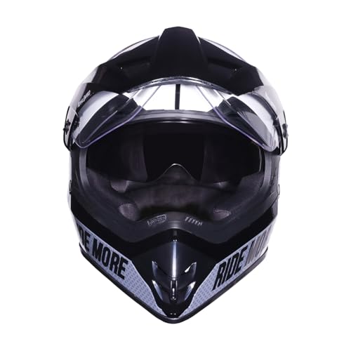 Image of Royal Enfield Throttle DS Kinetic | Certification: ISI and DOT | Shock Absorption: High Density EPS liner | High Impact ABS Outer Shell | Micrometric Lock | GREY M