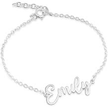 Personalised 18K Gold Plated Name Bracelet - Solid 925 Sterling Silver - Custom Gift for Her - Handmade Charm Jewellery 925 Sterling Silver