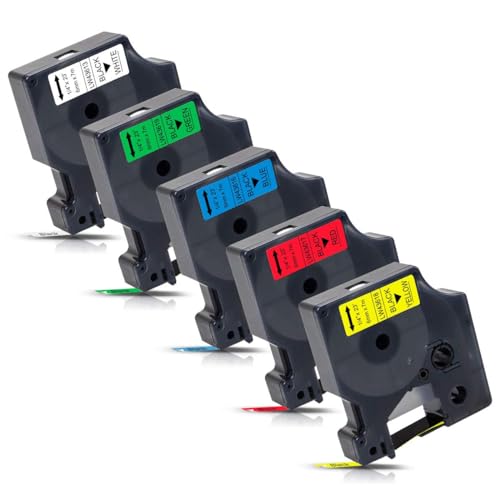 Labelwell Schriftband Kompatibel für Dynmo D1 6mm x 7m 43613 43616 43617 43618 43619 S0720790 S0720780 für Dynmo LabelManager 160 210D 360D 280 420P 500TS 120P PC PnP Labelpoint 100 150 200 250