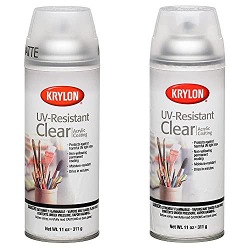 Krylon K01309 Gallery Series Artist and Clear Coatings Aerosol, UV-Resistant Matte Spray Paint, 11 Oz & K01305 Gallery Series Artist and Clear Coatings Aerosol, 11-Ounce, UV-Resistant Clear Gloss